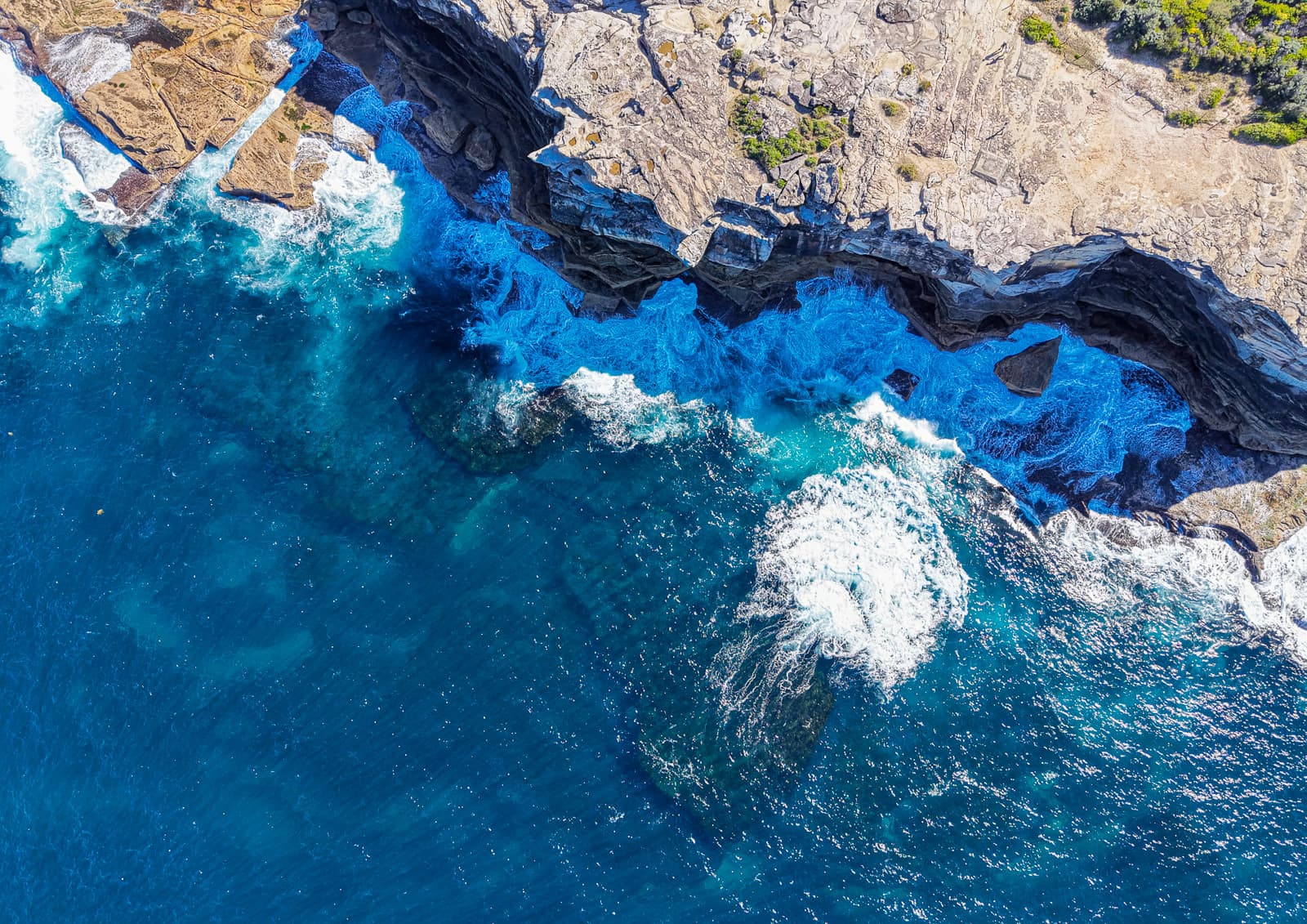 Clovelly Shelf — fine-art aerial print of Clovelly